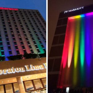 Hoteles de Marriott en Perú iluminan sus fachadas con colores de la bandera LGBTQ+