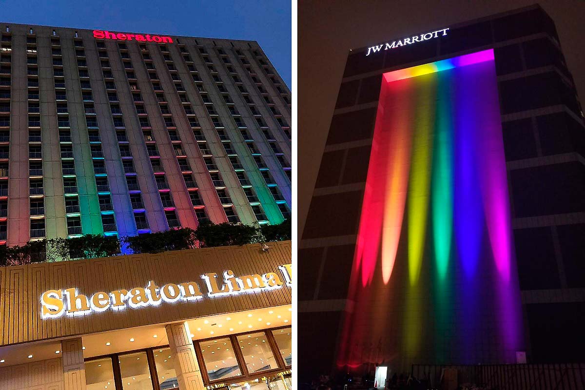 Hoteles de Marriott en Perú iluminan sus fachadas con colores de la bandera LGBTQ+