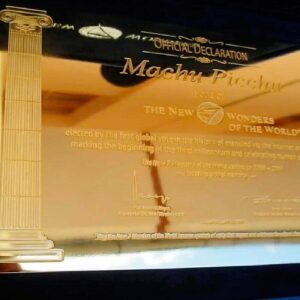 Denuncian pérdida de placa de oro que reconoce a Machu Picchu como maravilla del mundo