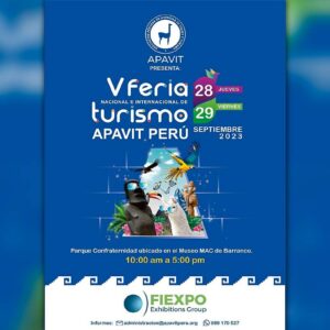 Apavit realizará la “V Feria Nacional e Internacional de Turismo” en Barranco con expectativa de negocios de S/ 8 millones