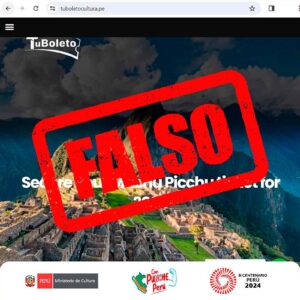 Ministerio de Cultura alerta de página web falsa que vende entradas a Machu Picchu