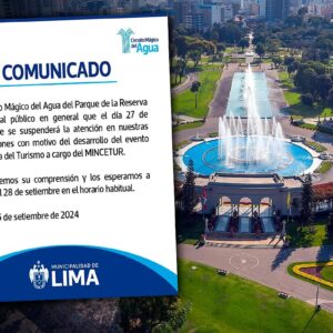 Cierran Circuito Mágico del Agua al público por celebración del Día Mundial del Turismo