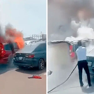 Auto se incendia en estacionamiento del Aeropuerto Jorge Chávez