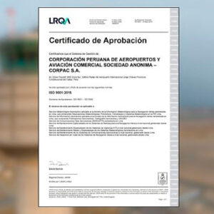 Corpac recibe recertificación de la ISO 9001:2015 por cuarta vez