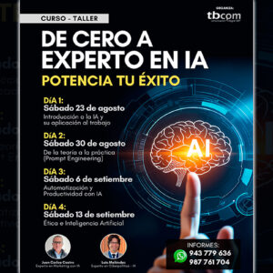 Aumenta tu productividad hasta 40% en 4 semanas con el curso “De Cero a Experto en IA”