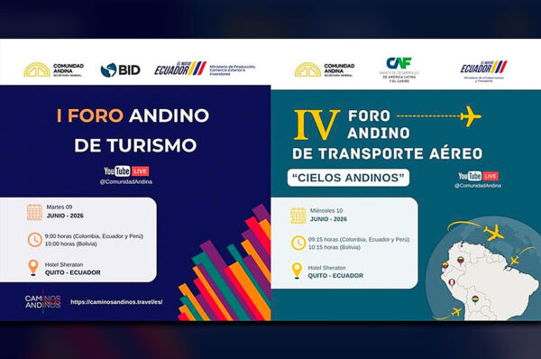 Representantes del turismo y la aviación de Perú, Colombia, Bolivia y Ecuador se reúnen en Quito