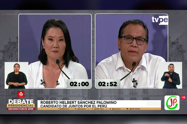 Debate Presidencial: Keiko Fujimori critica gestión de Roberto Sánchez en Mincetur y éste se defiende
