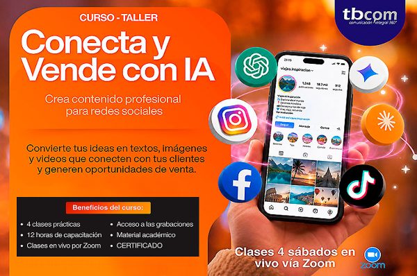 Crear contenido profesional con IA: nuevo curso-taller enseña a potenciar redes sociales con estrategia