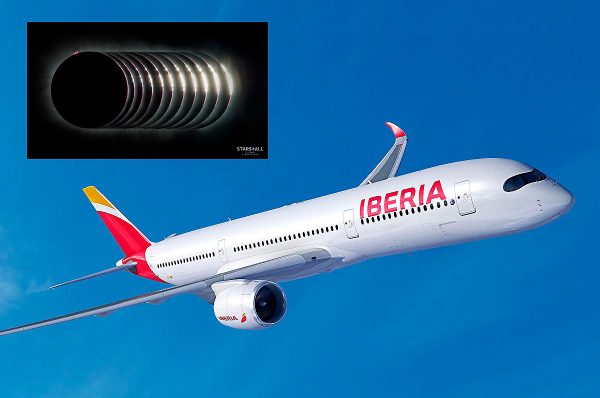 Iberia fletará un vuelo exclusivo para contemplar eclipse total de Sol desde el aire