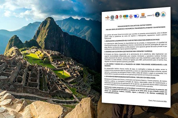 Machu Picchu: gremios exigen funciones diferenciadas para turistas y agencias en plataforma de entradas
